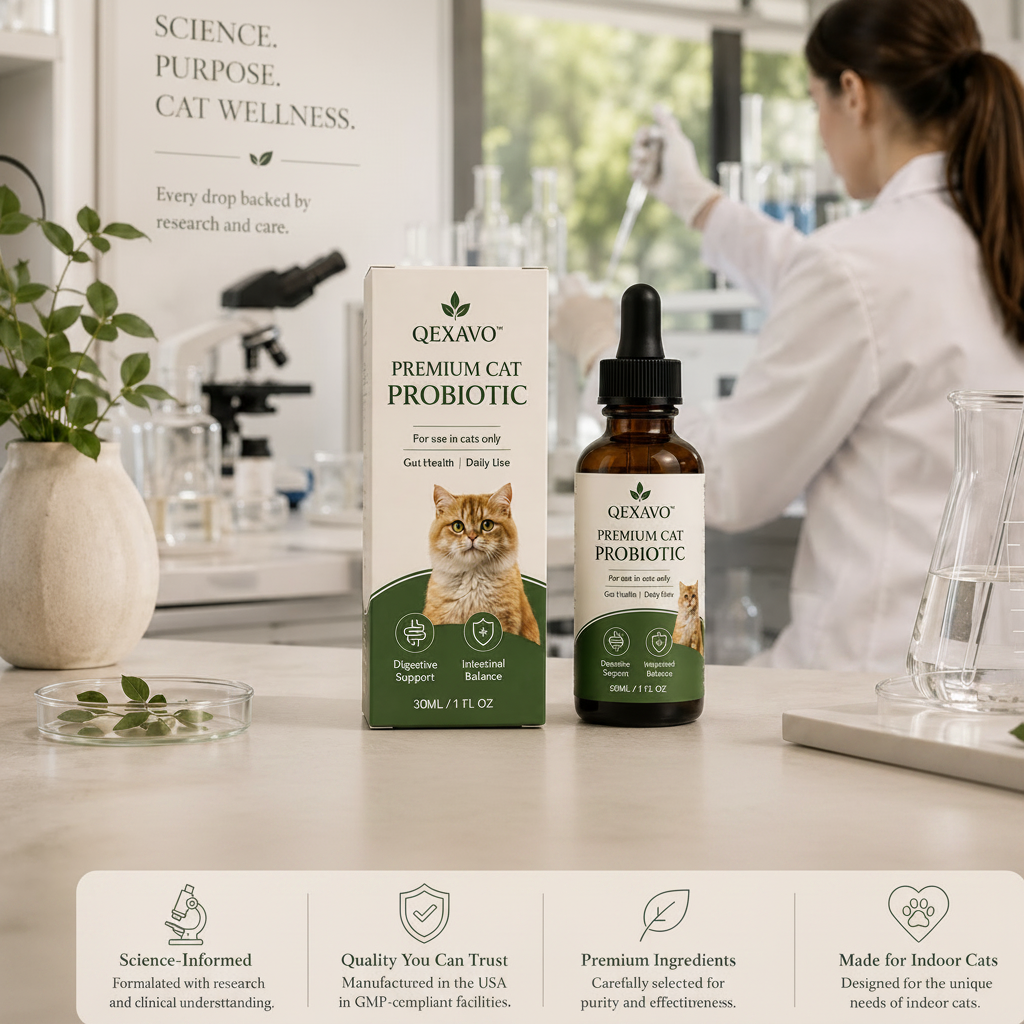 Qexavo bottle in a clean wellness setting