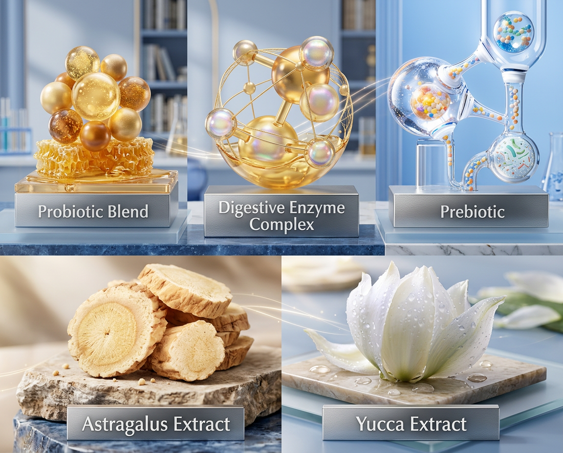 Qexavo probiotic bottle with thoughtfully selected ingredients